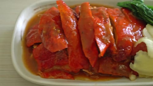 Peking duck or Roasted duck in Barbecue Red Sauce - Chinese food style