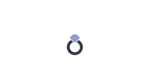 Animated Flat Design Diamond Ring Sparkle Icon