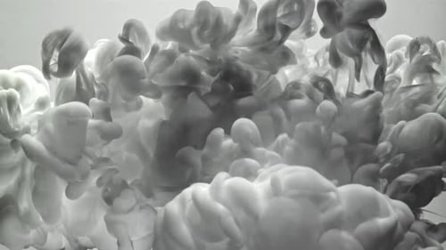 White Paint in Water on a White Background Filmed on a Highspeed Camera at 1000 Fps