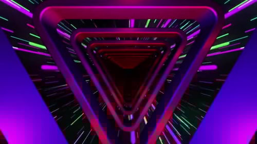 Neon Triangle Tunnel Lightspeed