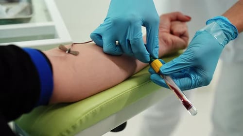 Blood Sample Drawn by Medical Technician