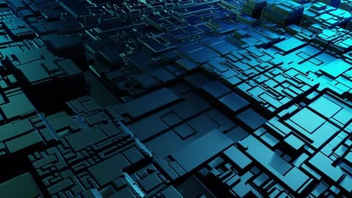 Abstract Digital Cubes Technology Loop Background