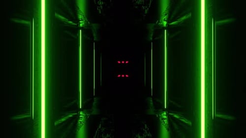 Green And Pink Sci Fi Strobe Light Beams Tunnel Background Vj Loop I 4K