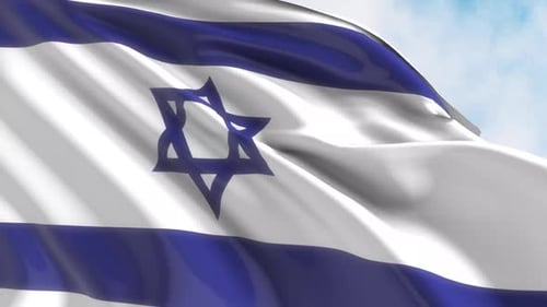Seamless Loop of the Flag of Israel Waving