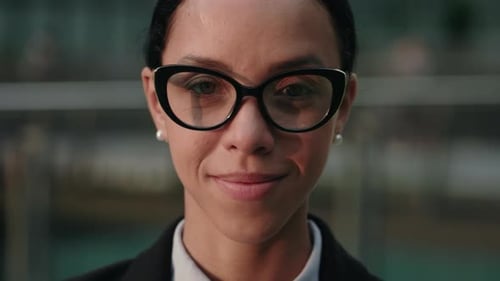 Smiling Professional Woman With Glasses Close Up