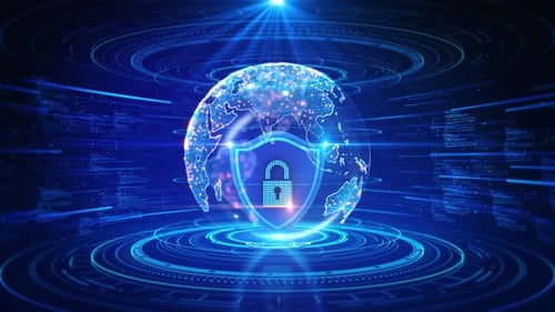 Secure network shield, cybersecurity data protection Cyber Security Protection Abstract Digital Lock