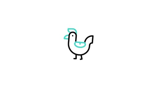 Animiertes Chicken Line-Symbol