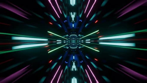 Cyberpunk Futuristic Abstract background In Neon Lights VJ Loop