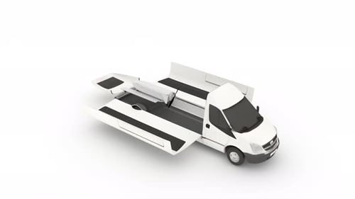 White Van Transforms and Launches Drone 3D Animation