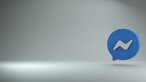 Facebook messenger 3d logo or symbol spinning or rotating