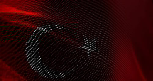 Drapeau de la Turquie agitant un bruit de glitch