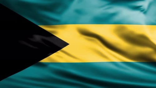Waving Bahamas Flag Seamless Loop Animation