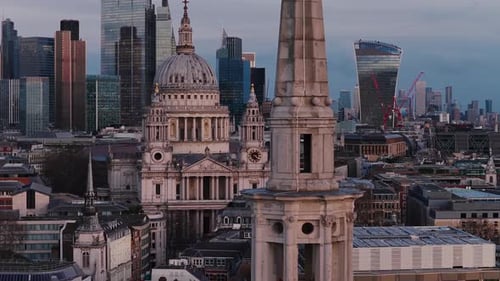 Aerial view of St. Paul's Cathedral, London, United Kingdom.