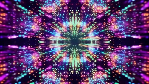 Fond de particules de kaléidoscope abstrait brillant avec couleur