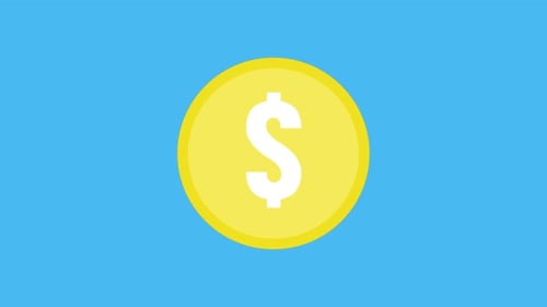 Animated Gold Dollar Coin Rotating