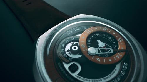 Makroaufnahmen einer High-End-Uhr, die Präzisionstechnik zeigt