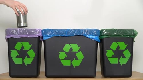 Recycling Bins Receive Plastic and Aluminum Items