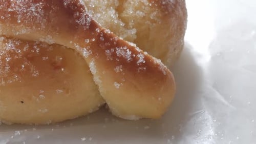 Sugary Pan de Muerto Sweet Bread Close Up