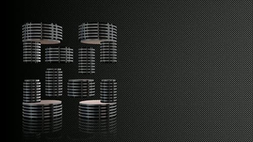 Abstract Cylindrical Structures Animating on Textured Background