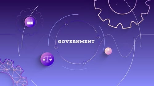 Infographic Government Purple Background Looped