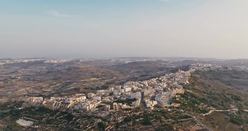 Aerial View Cityscape of Zebbug Island of Gozo Malta