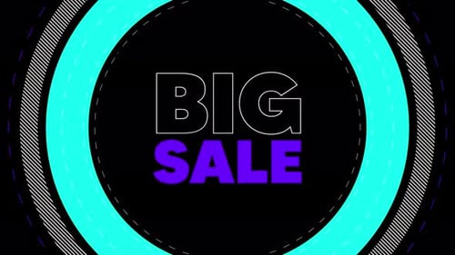 Big Sale Text Reveal with Animated Geometric Circles