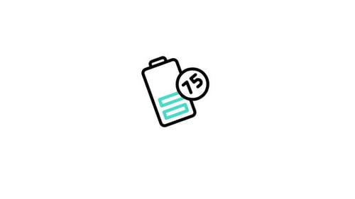 Flat Design Battery Charging Progress Icon Animation