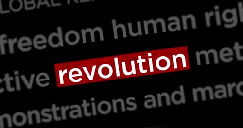 Kinetic Typography Word Cloud: Revolution Highlight