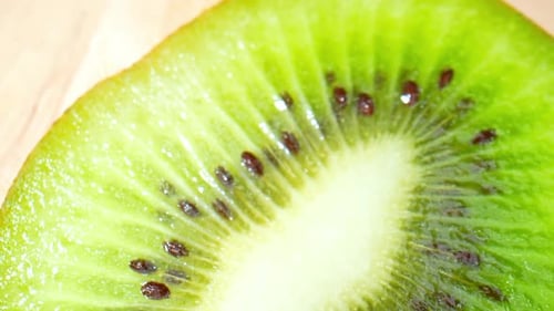 Beautiful a kiwi in macro video. 4K