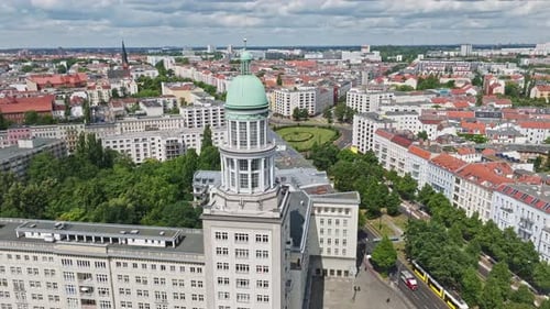 Vue aérienne de Frankfurter Tor à Berlin, Allemagne