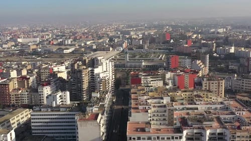 aerial shot of casablanca with a view on casavoyageurs train station