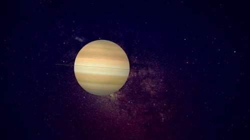 Saturn and Spacecraft With Ring System