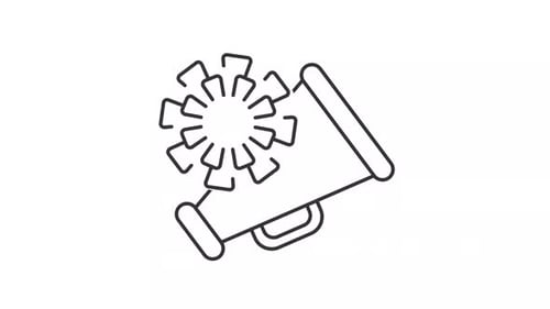 Animated Megaphone Line Icon for Broadcast Announcements