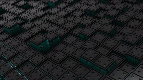 Hexagon background footage. Moving hexagons illuminated. Moving mosaic chaotic animation.