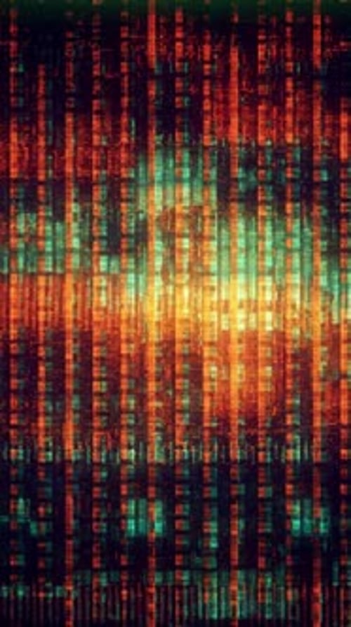 Warm Orange VHS Analog Tape Glitch Animation with Cyan Noise and Aged Magnetic Tape Interference