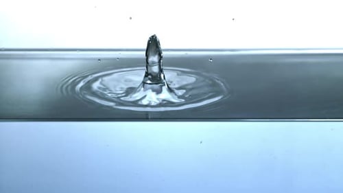 Super Slow Motion Falling Water Drop Filmed on a Highspeed Camera at 1000 Fps