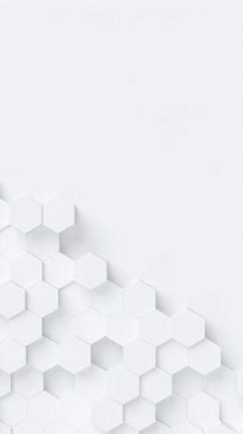 White Hexagons with Random Size Move and Grow Loop A Place for Text on the Left Abstract 3d Render