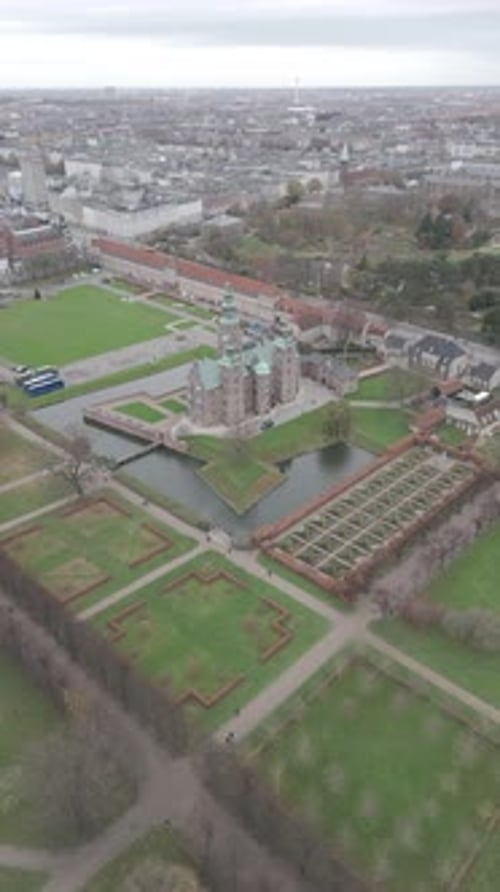 Vista aérea urbana sobre Copenhague, Dinamarca