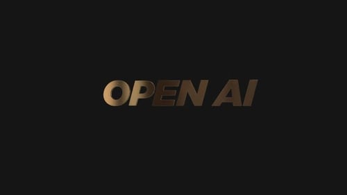 Open Ai Gold Text With Alpha Channel