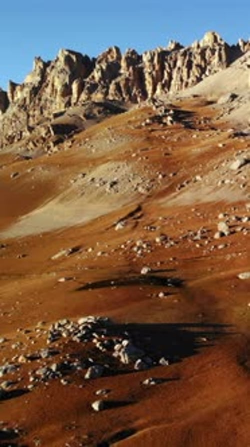 Aerial View of a Barren Rocky Mountain Landscape Media