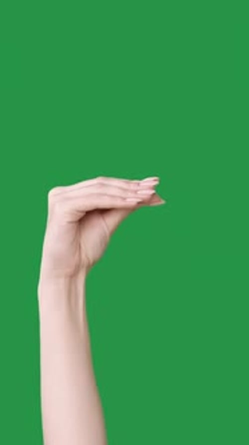 Pinching Hand on Green Screen