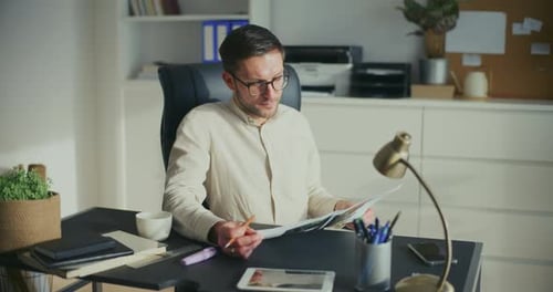 Architect Businessman Working In Office