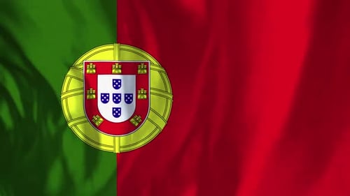 Realistic Waving Portugal Flag Seamless Loop