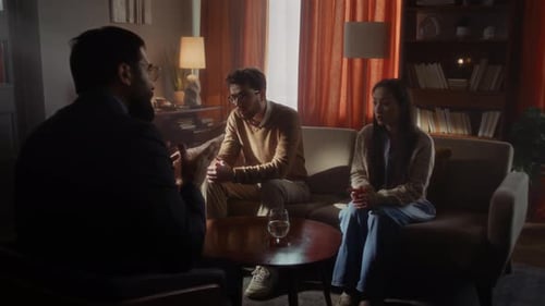 Couple in Therapy Session with Therapist