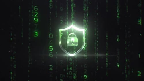 Security Shield Icon Digital Hacker Program Coding Futuristic Hacking Codes Background