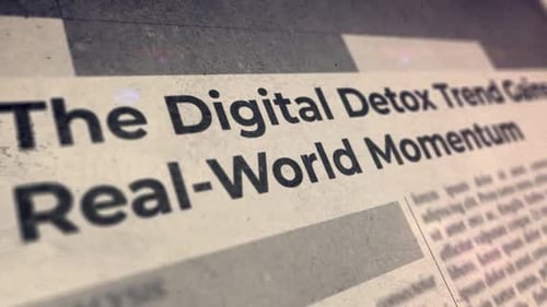 Grungy Glitch Newspaper Headline Text Reveal