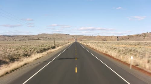 Oregon Circa-2020. Stabilized Driving of Highway Road in Oregon. With