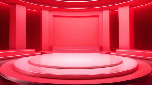 Modern Red Virtual Studio Stage Background Animation