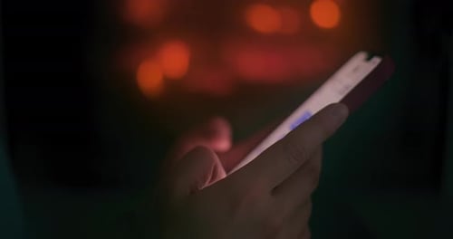 Woman Browsing Smartphone Social Media Portrait