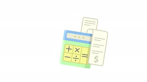 flat calculator icon animation motion graphic video